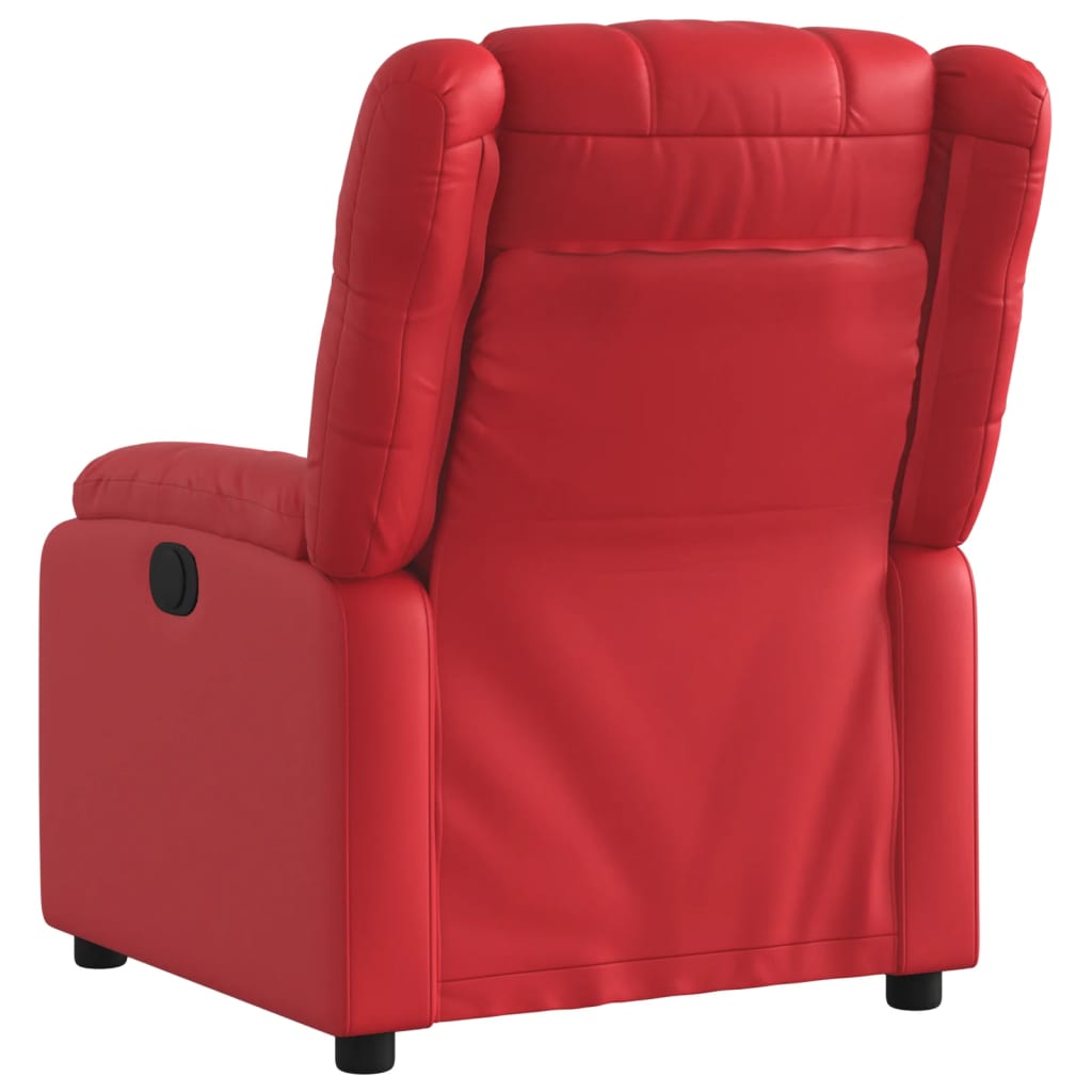 Poltrona Reclinabile Rossa in Similpelle
