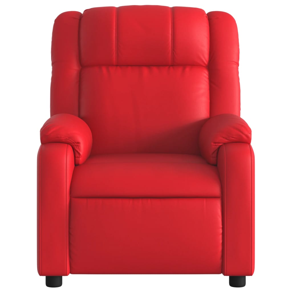 Poltrona Reclinabile Rossa in Similpelle