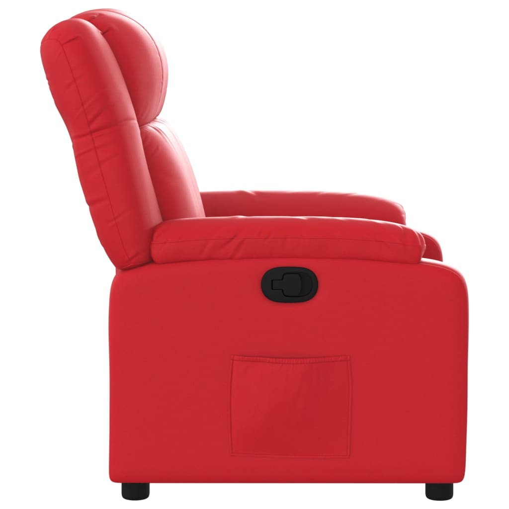 Poltrona Reclinabile Rossa in Similpelle