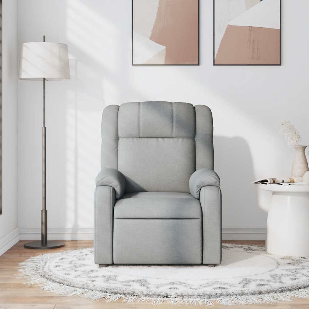 Poltrona Reclinabile in Tessuto Grigio Chiaro