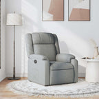 Poltrona Reclinabile in Tessuto Grigio Chiaro
