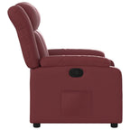 Poltrona Reclinabile Rosso Vino in Similpelle