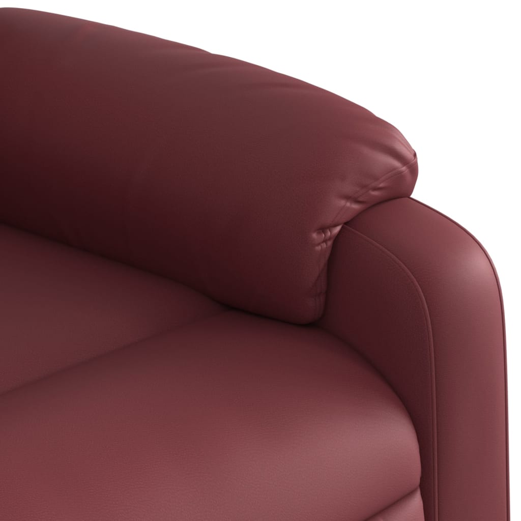 Poltrona Massaggiante Reclinabile Rosso vino in Similpelle