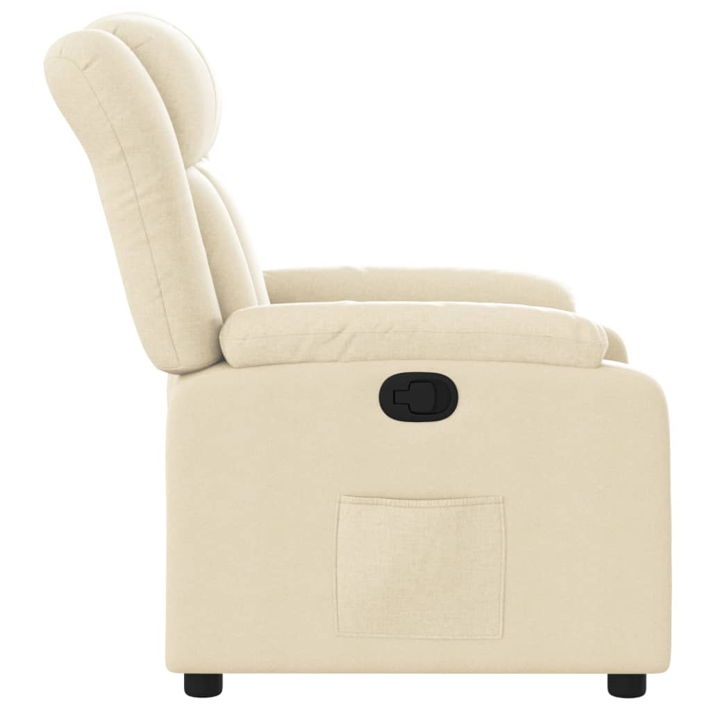Poltrona Reclinabile in Tessuto Crema