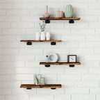 Mensole Parete 4pz Rovere Fumo 40x10x1,5 cm Legno Multistrato