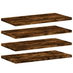 Mensole Parete 4pz Rovere Fumo 40x20x1,5 cm Legno Multistrato