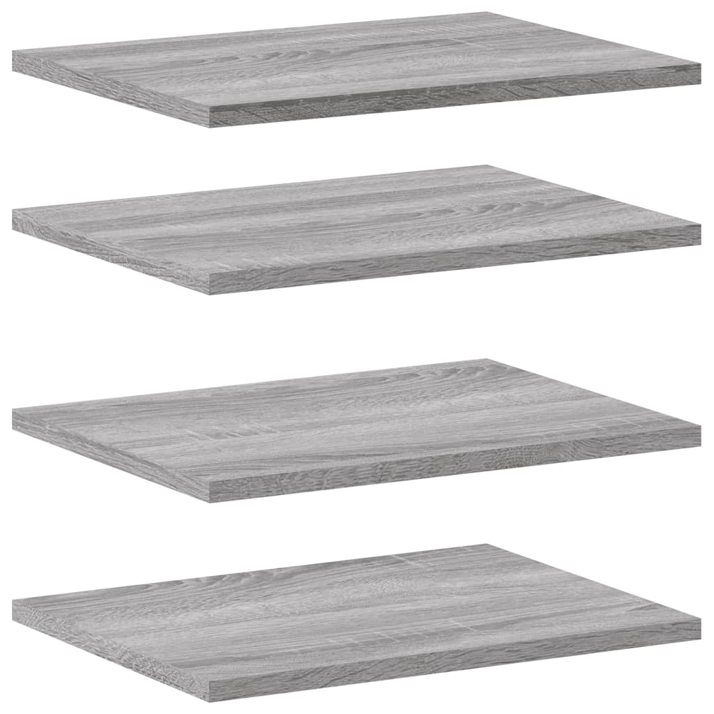 Mensole Parete 4pz Grigio Sonoma 40x30x1,5cm Legno Multistrato