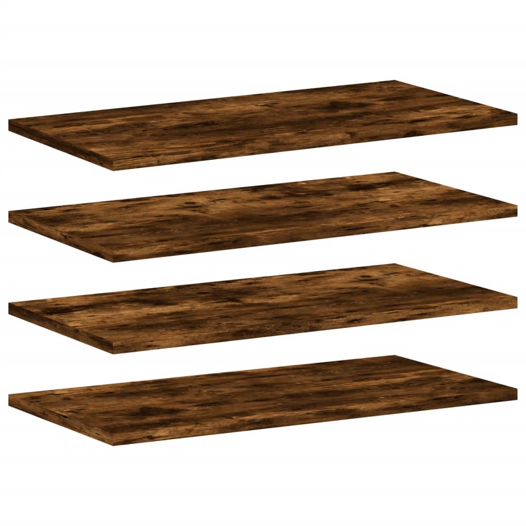 Mensole Parete 4pz Rovere Fumo 60x20x1,5 cm Legno Multistrato