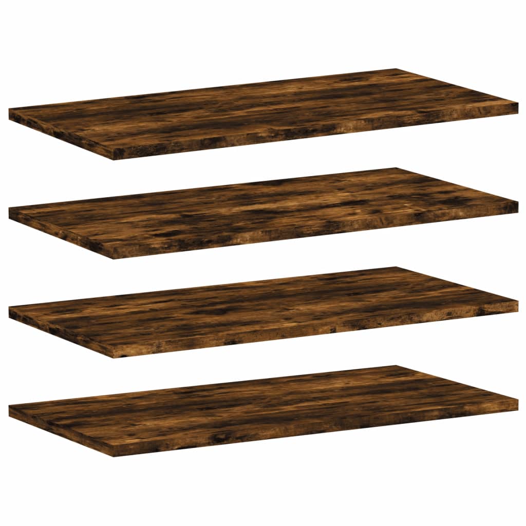 Mensole Parete 4pz Rovere Fumo 60x30x1,5 cm Legno Multistrato