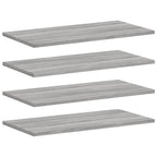 Mensole Parete 4pz Grigio Sonoma 60x30x1,5cm Legno Multistrato