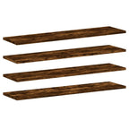Mensole Parete 4pz Rovere Fumo 80x20x1,5 cm Legno Multistrato