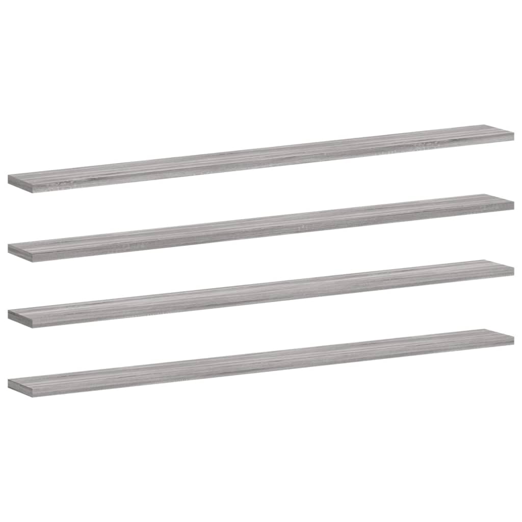 Mensole Parete 4pz Grigio Sonoma 100x10x1,5cm Legno Multistrato