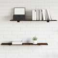 Mensole Parete 4pz Rovere Fumo 100x20x1,5 cm Legno Multistrato