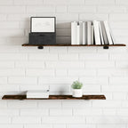 Mensole Parete 4pz Rovere Fumo 100x20x1,5 cm Legno Multistrato