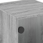 Comodino con Anta in Vetro Grigio Sonoma 35x37x42 cm