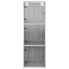 Mobile a Muro con Ante in Vetro Grigio Sonoma 35x37x100 cm