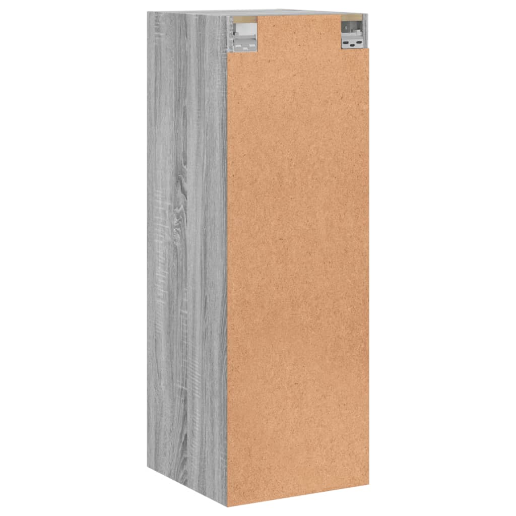 Mobile a Muro con Ante in Vetro Grigio Sonoma 35x37x100 cm
