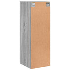 Mobile a Muro con Ante in Vetro Grigio Sonoma 35x37x100 cm