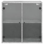 Mobile a Muro con Ante in Vetro Grigio Cemento 68x37x68,5 cm