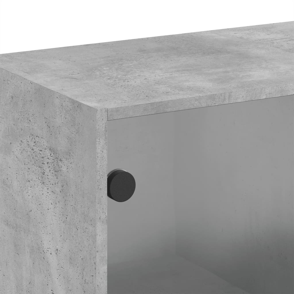 Mobile a Muro con Ante in Vetro Grigio Cemento 68x37x68,5 cm