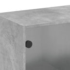 Mobile a Muro con Ante in Vetro Grigio Cemento 68x37x68,5 cm