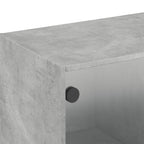 Mobile a Muro con Ante in Vetro Grigio Cemento 102x37x35 cm