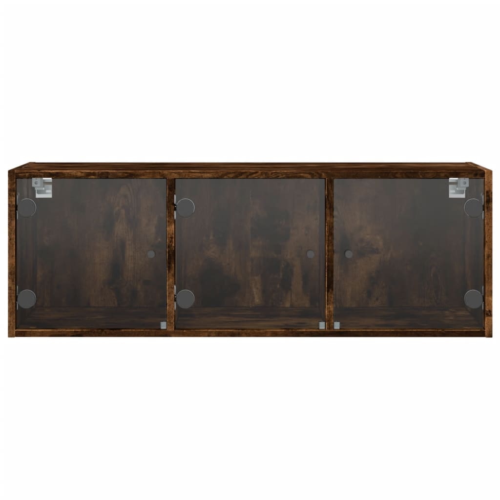 Mobile a Muro con Ante in Vetro Rovere Fumo 102x37x35 cm