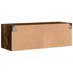 Mobile a Muro con Ante in Vetro Rovere Fumo 102x37x35 cm