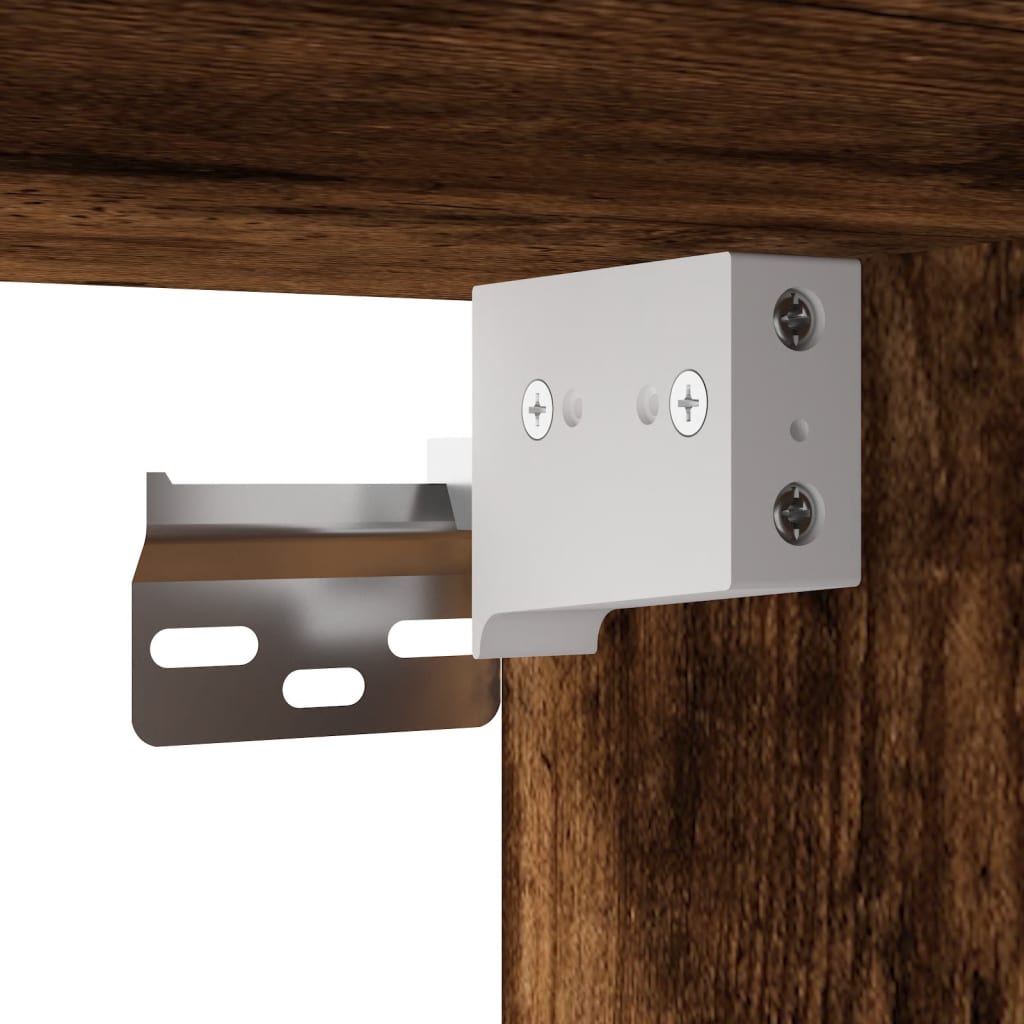 Mobile a Muro con Ante in Vetro Rovere Fumo 102x37x35 cm