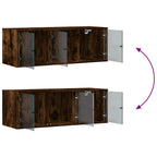 Mobile a Muro con Ante in Vetro Rovere Fumo 102x37x35 cm
