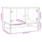 Tavolino Salotto con Ante in Vetro Rovere Sonoma 68,5x50x50 cm