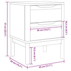 Comodino FLORO Marrone Cera 45x39x57 cm Legno di Pino