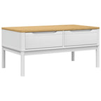 Tavolino FLORO Bianco 99x55,5x45 cm in Legno di Pino