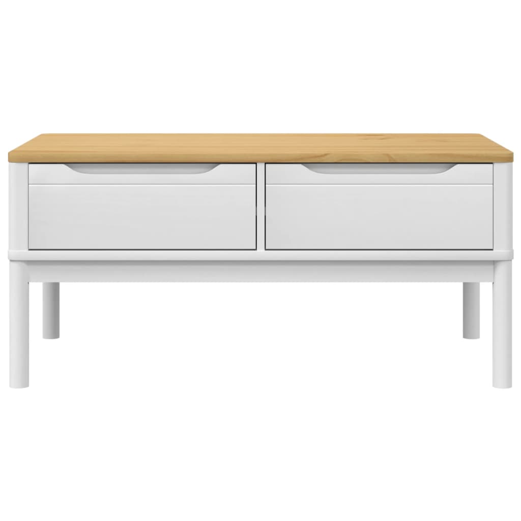 Tavolino FLORO Bianco 99x55,5x45 cm in Legno di Pino