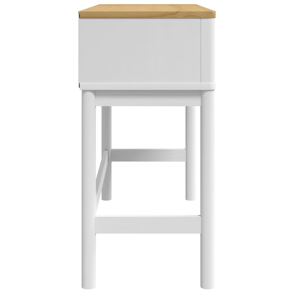 Tavolo Consolle FLORO Bianco 89,5x36,5x73cm Legno Massello Pino