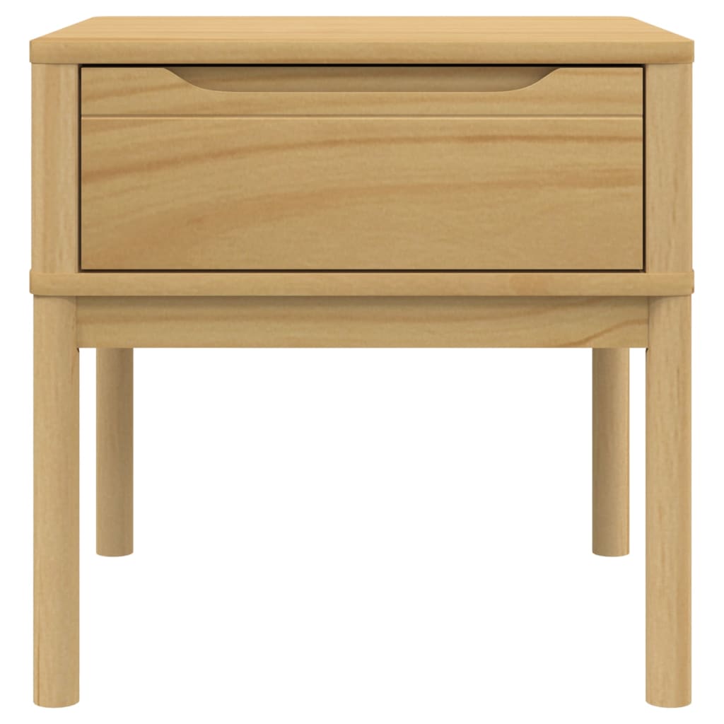 Tavolo per Lampada FLORO 55x55x54 cm Marrone Cera Legno di Pino