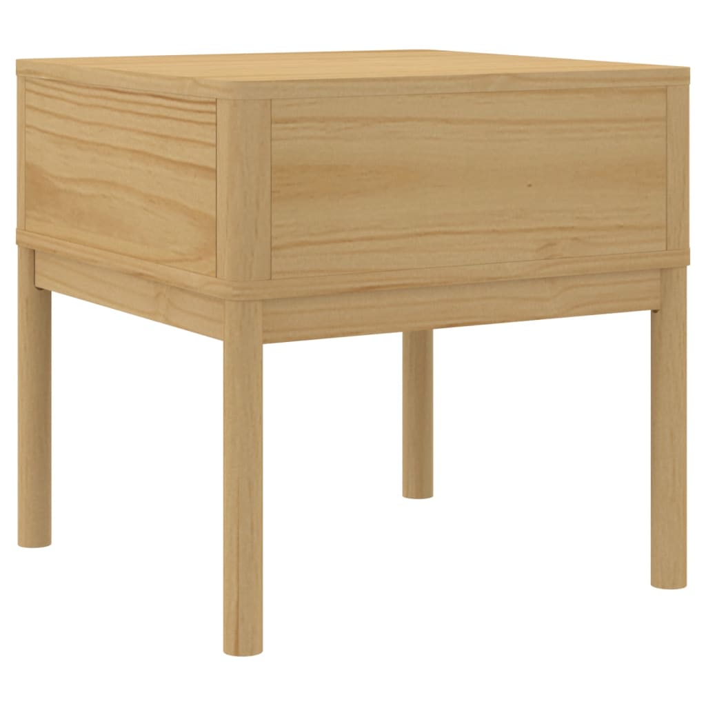 Tavolo per Lampada FLORO 55x55x54 cm Marrone Cera Legno di Pino