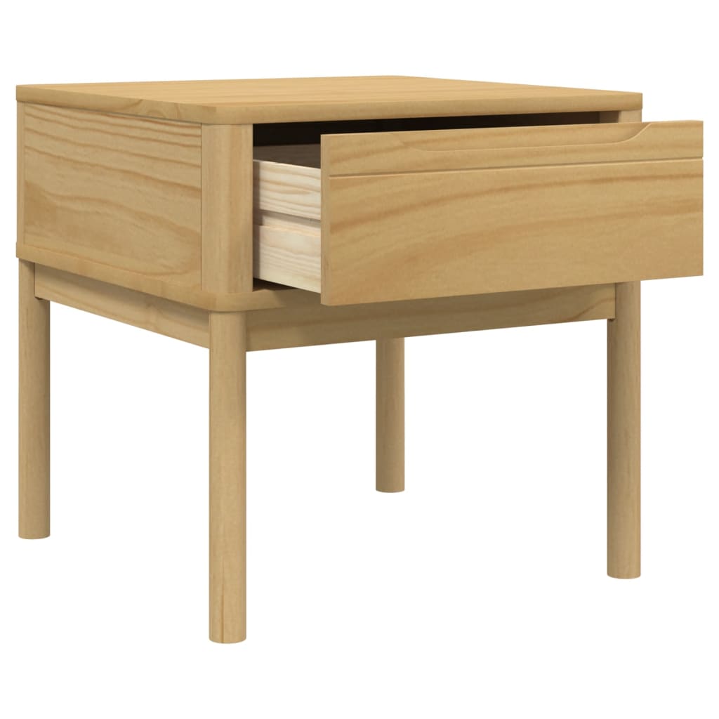 Tavolo per Lampada FLORO 55x55x54 cm Marrone Cera Legno di Pino
