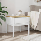 Tavolo per Lampada FLORO Bianco 55x55x54 cm Legno di Pino