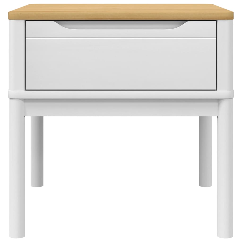 Tavolo per Lampada FLORO Bianco 55x55x54 cm Legno di Pino