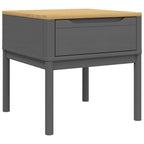 Tavolo per Lampada FLORO Grigio 55x55x54 cm Legno Massello Pino