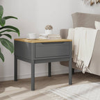 Tavolo per Lampada FLORO Grigio 55x55x54 cm Legno Massello Pino