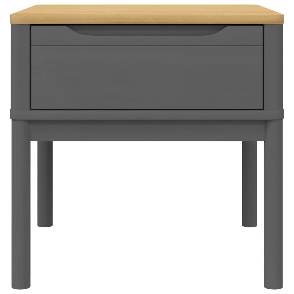 Tavolo per Lampada FLORO Grigio 55x55x54 cm Legno Massello Pino