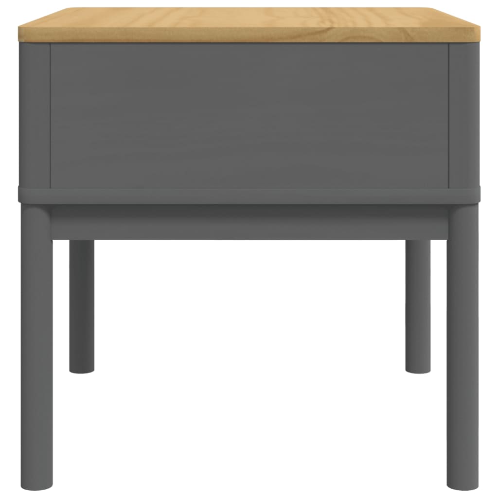 Tavolo per Lampada FLORO Grigio 55x55x54 cm Legno Massello Pino