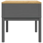 Tavolo per Lampada FLORO Grigio 55x55x54 cm Legno Massello Pino