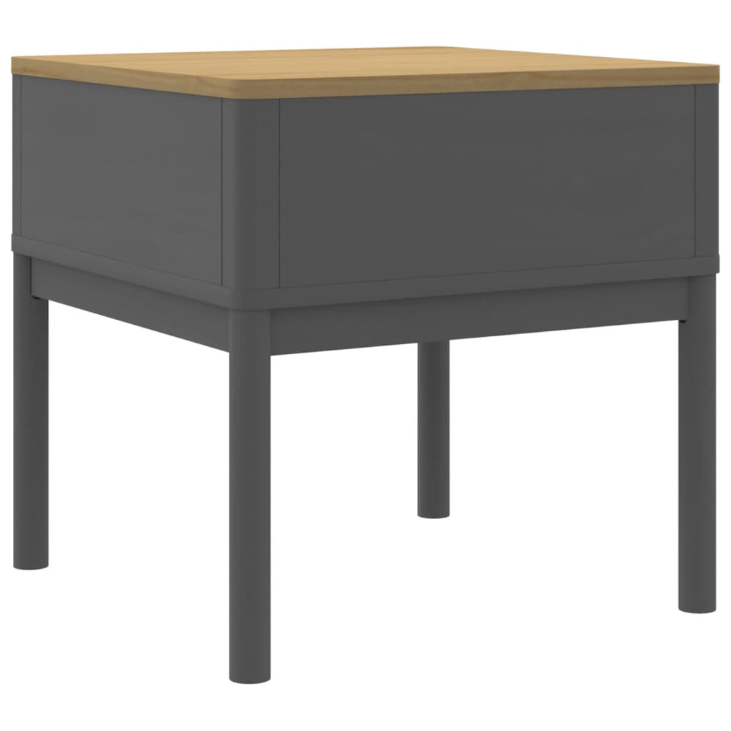 Tavolo per Lampada FLORO Grigio 55x55x54 cm Legno Massello Pino