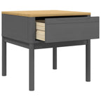Tavolo per Lampada FLORO Grigio 55x55x54 cm Legno Massello Pino