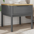 Tavolo per Lampada FLORO Grigio 55x55x54 cm Legno Massello Pino