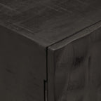 Comodino Nero 40x30x50 cm in Legno Massello di Mango e Ferro