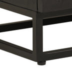 Comodino Nero 40x30x50 cm in Legno Massello di Mango e Ferro